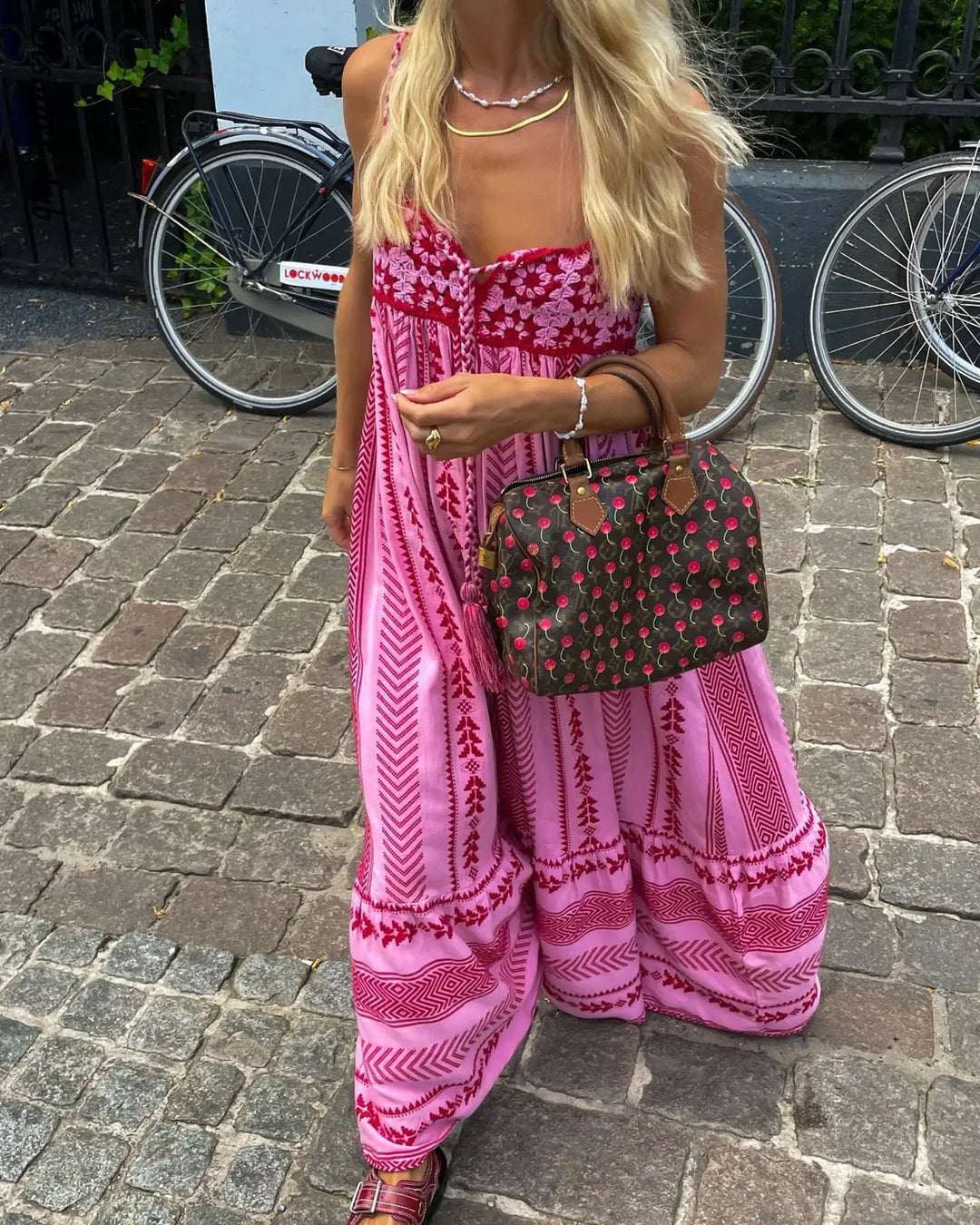 Krisha Dress | Spaghetti Strap Bohemian Style Maxi Dress