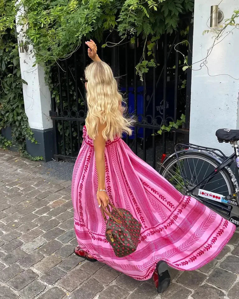 Krisha Dress | Spaghetti Strap Bohemian Style Maxi Dress