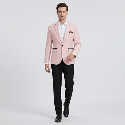 Classic One Button Jacket with Pocket Details