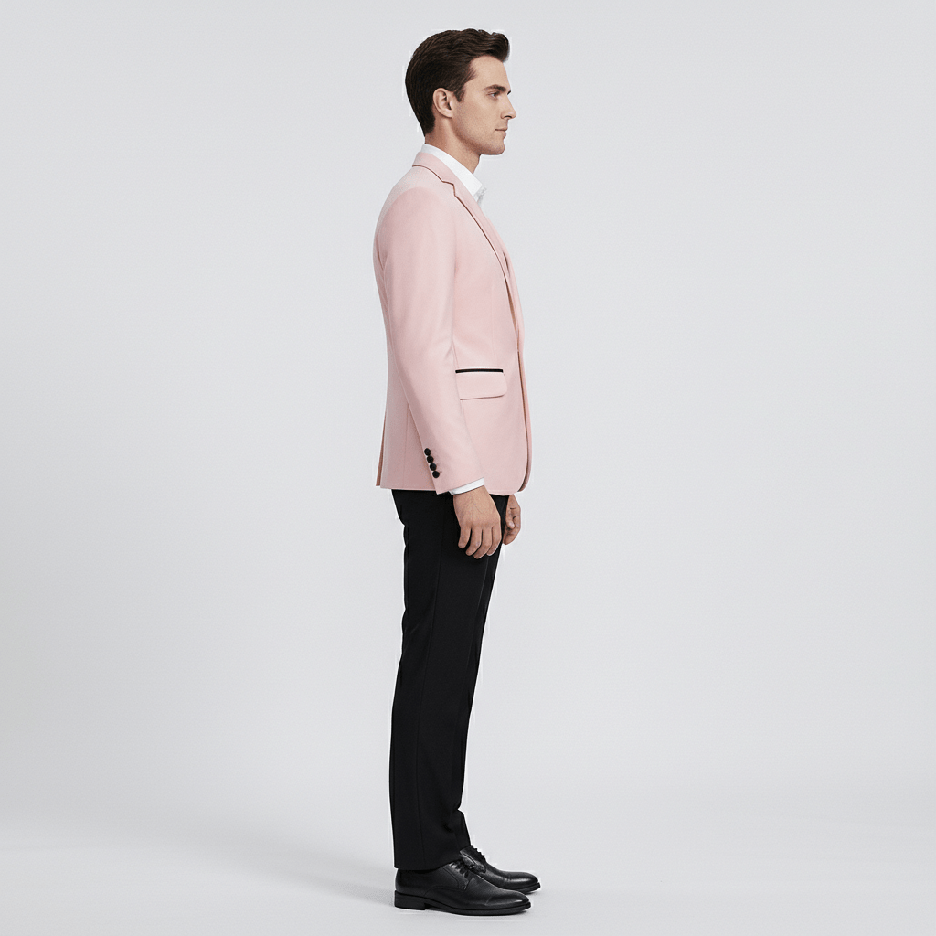Classic One Button Jacket with Pocket Details