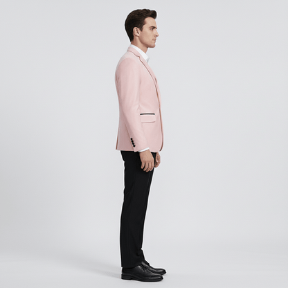 Classic One Button Jacket with Pocket Details