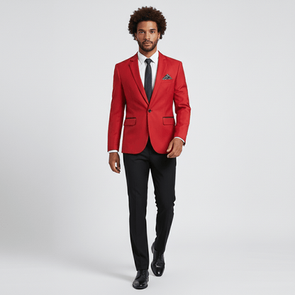 Classic One Button Jacket with Pocket Details