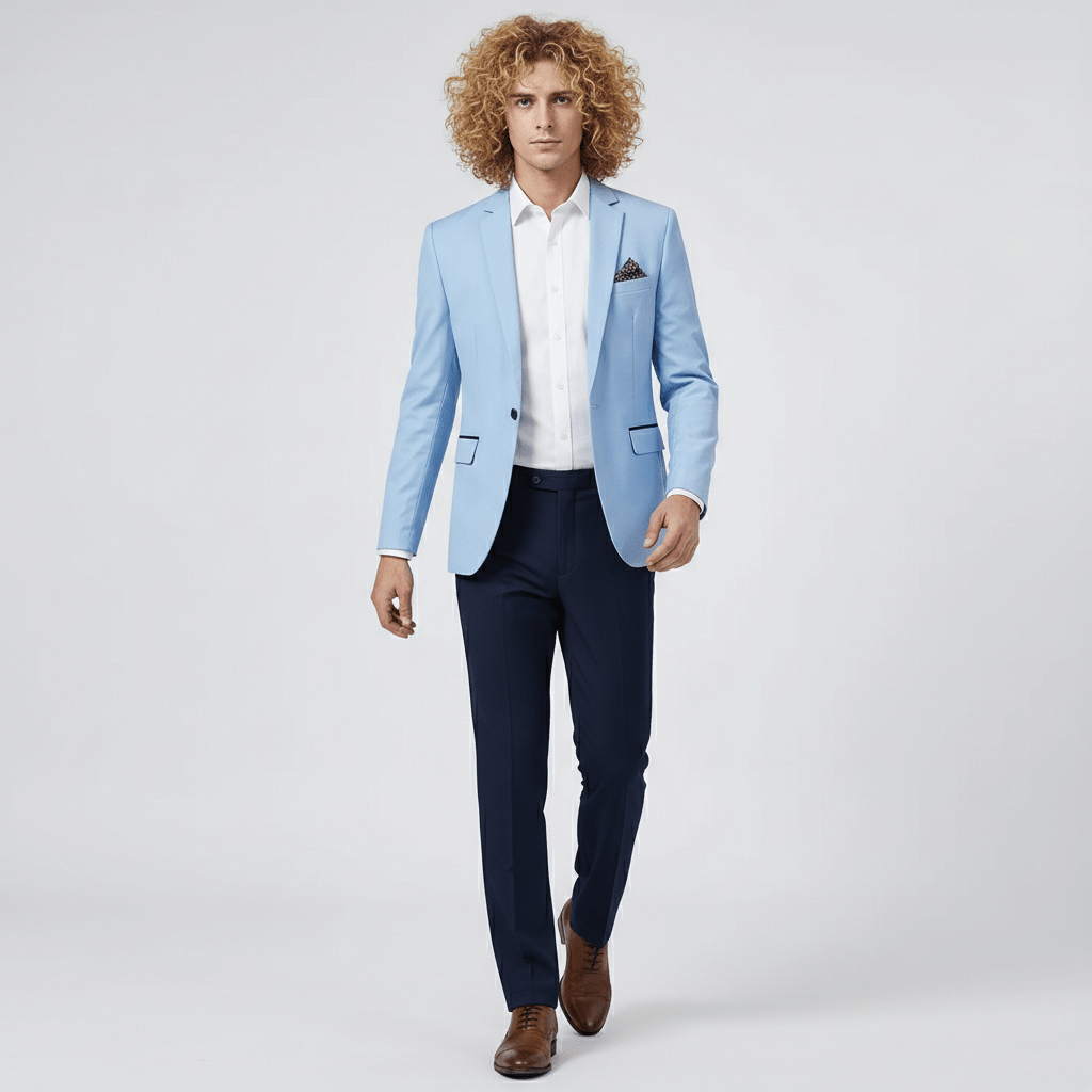 Classic One Button Jacket with Pocket Details