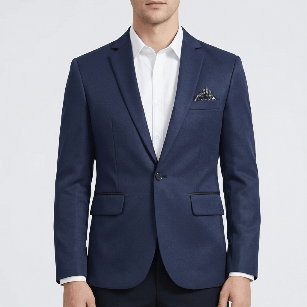 Classic One Button Jacket with Pocket Details