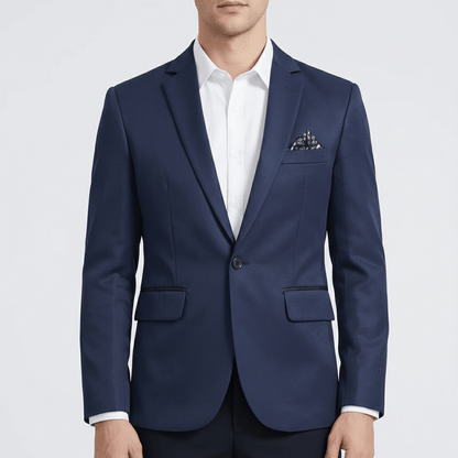 Classic One Button Jacket with Pocket Details