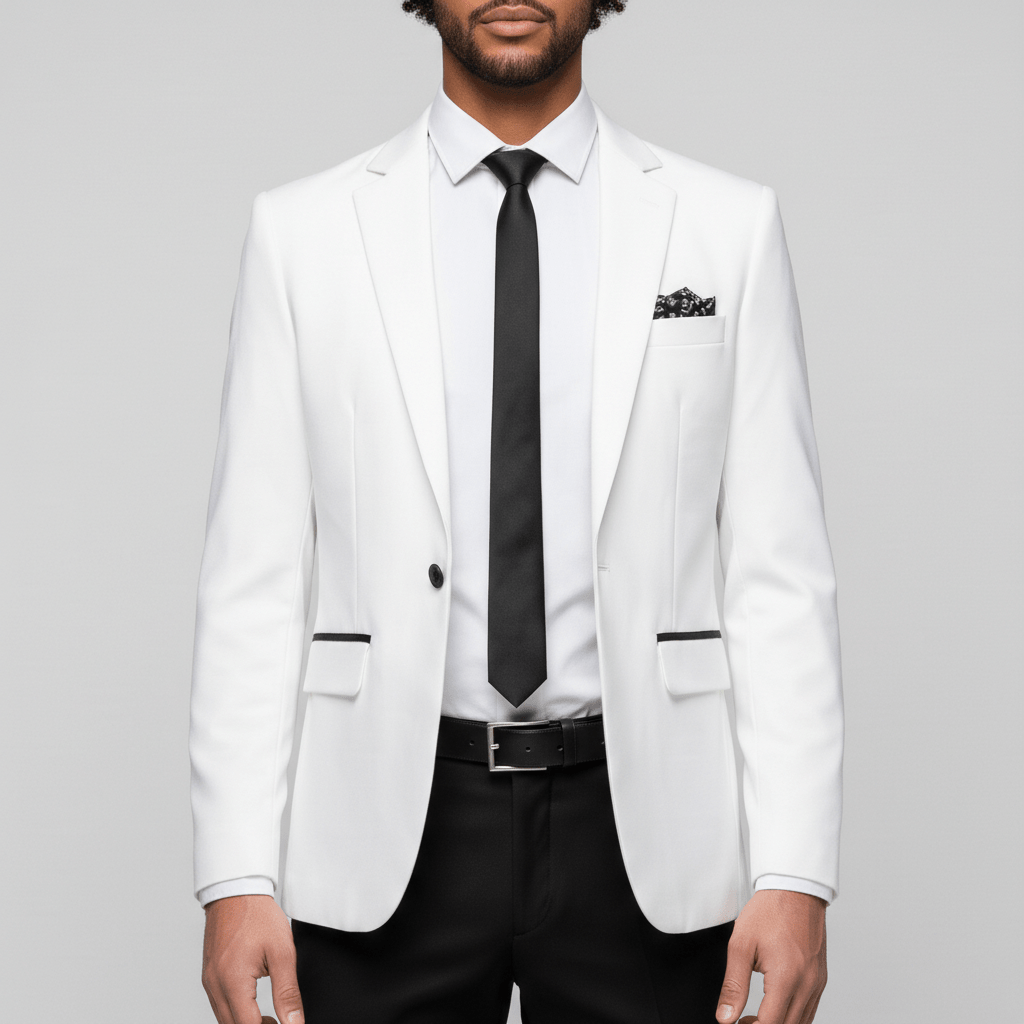 Classic One Button Jacket with Pocket Details