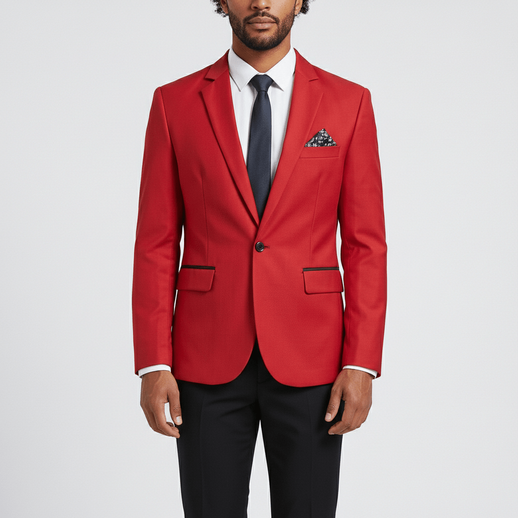 Classic One Button Jacket with Pocket Details - OutfitLondon