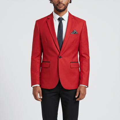 Classic One Button Jacket with Pocket Details - OutfitLondon