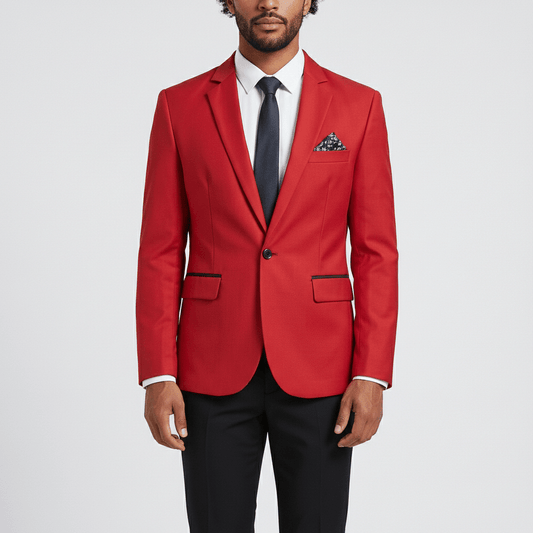 Classic One Button Jacket with Pocket Details - OutfitLondon