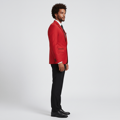 Classic One Button Jacket with Pocket Details