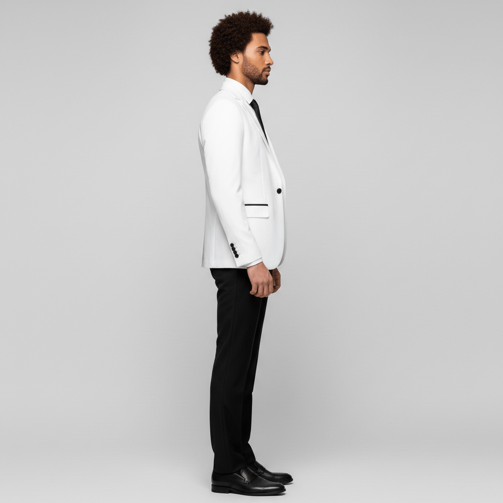 Classic One Button Jacket with Pocket Details