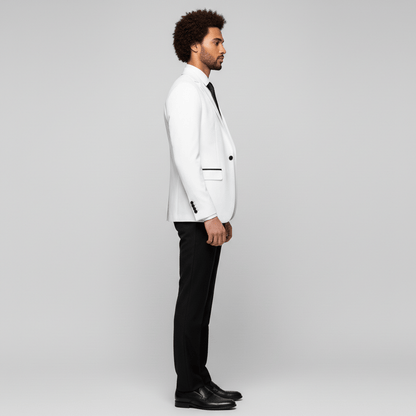 Classic One Button Jacket with Pocket Details