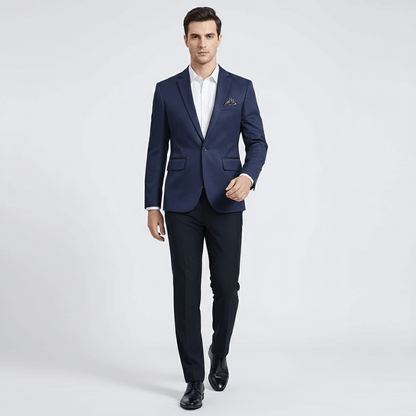 Classic One Button Jacket with Pocket Details