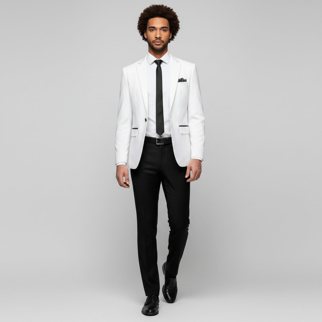 Classic One Button Jacket with Pocket Details