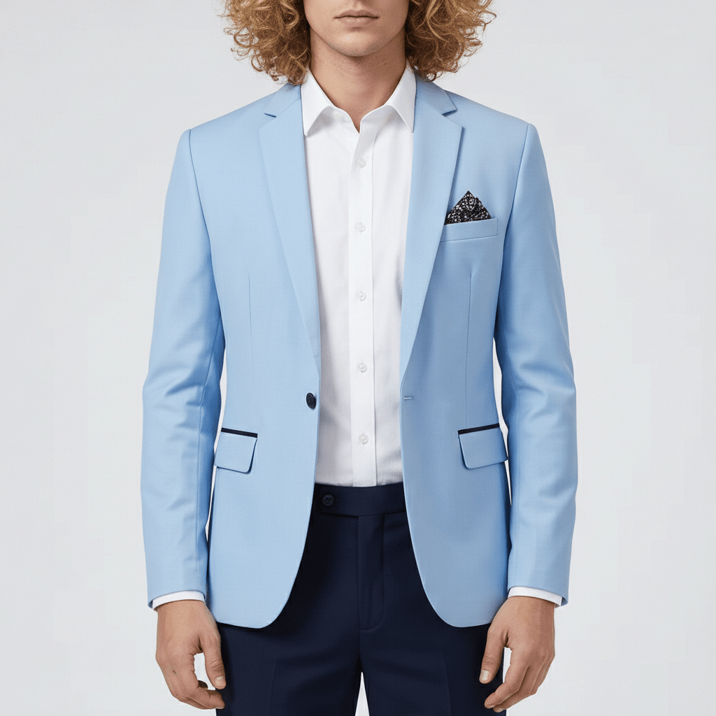 Classic One Button Jacket with Pocket Details