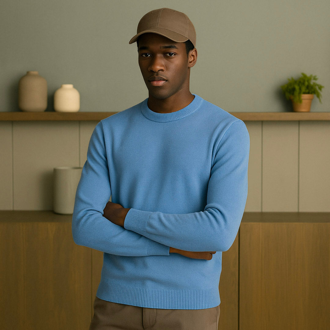 Men's Pure Cashmere Knit Sweater - OutfitLondon