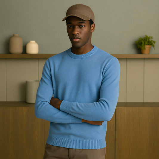 Men's Pure Cashmere Knit Sweater - OutfitLondon
