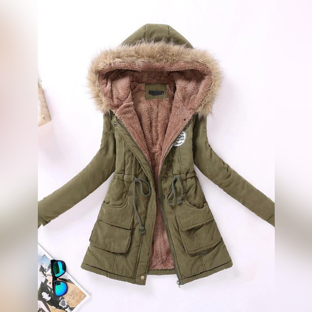 Warm Women's Down Filled Winter Parka Coat - OutfitLondon