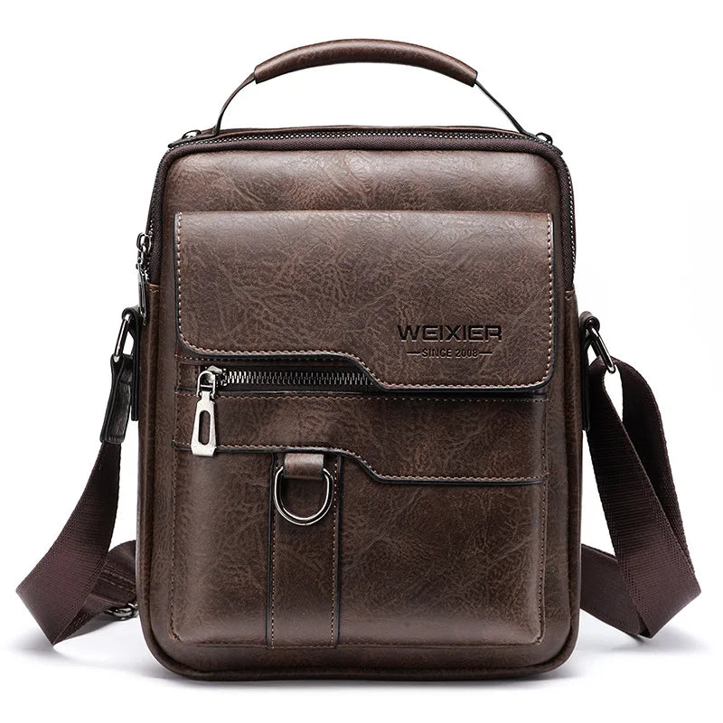 Genuine Leather Men's Crossbody Bag, Detachable Strap - OutfitLondon