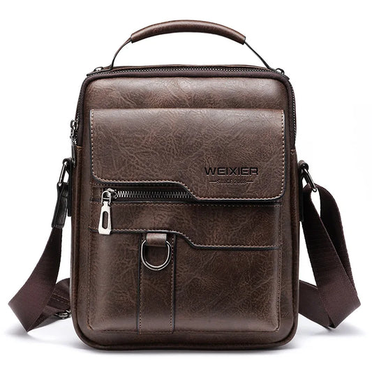 Genuine Leather Men's Crossbody Bag, Detachable Strap - OutfitLondon