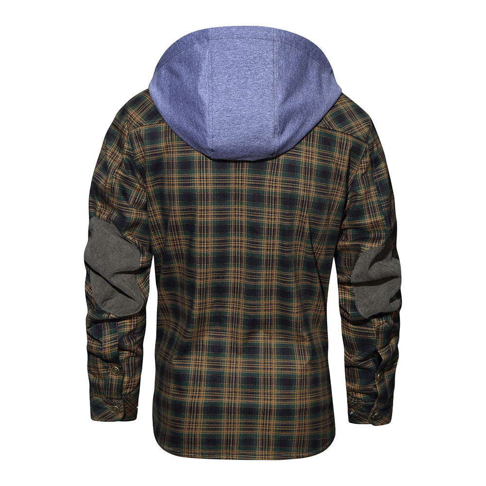 Warm Plaid Hooded Fleece Jacket
