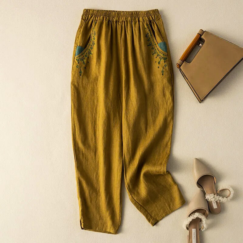Comfortable Loose Fit Embroidered Pants