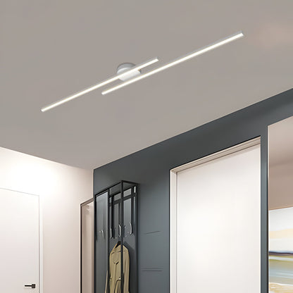 Polished Chrome LED Semi Flush Ceiling Lamp