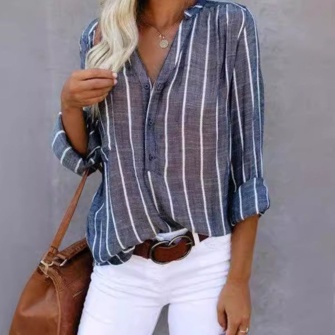 Casual Striped Women's Cotton Shirt