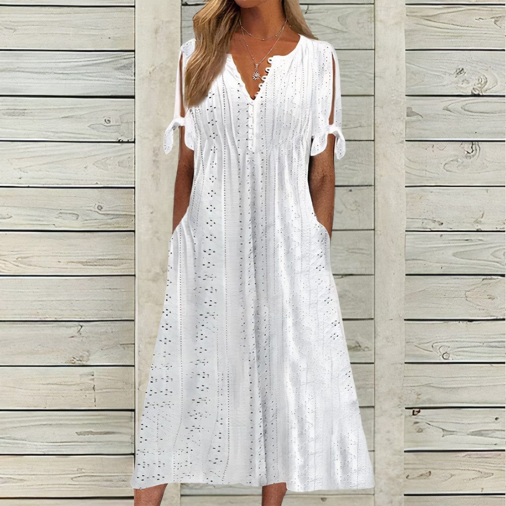 Relaxed Fit Ladies Summer Dress with Short Sleeves