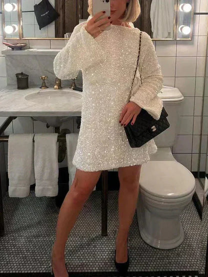 Glamorous Sequin Evening Dress