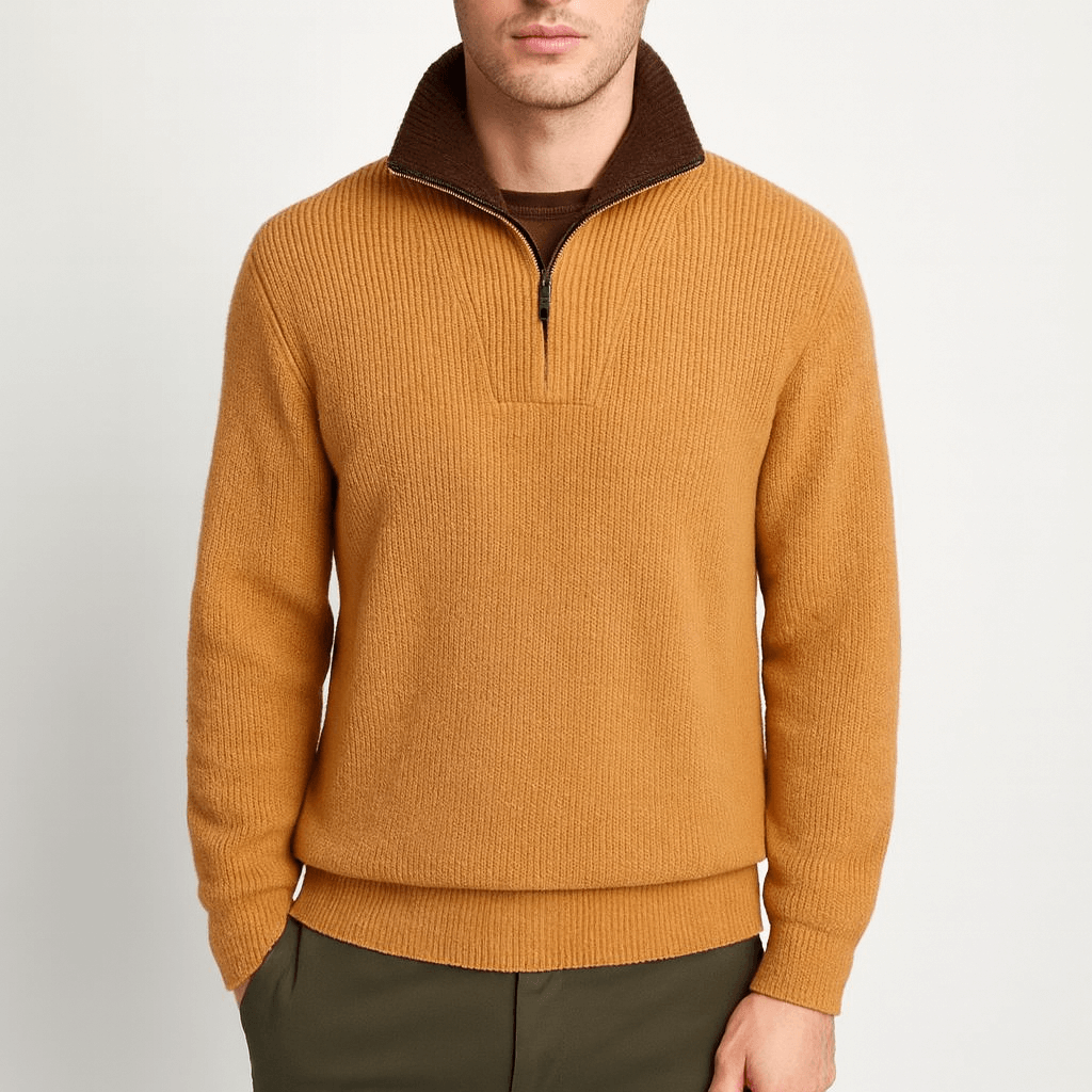 Warm Fleece Quarter Zip Sweater - OutfitLondon