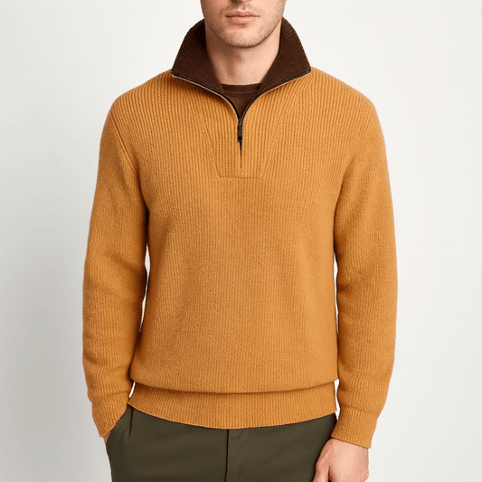 Warm Fleece Quarter Zip Sweater - OutfitLondon