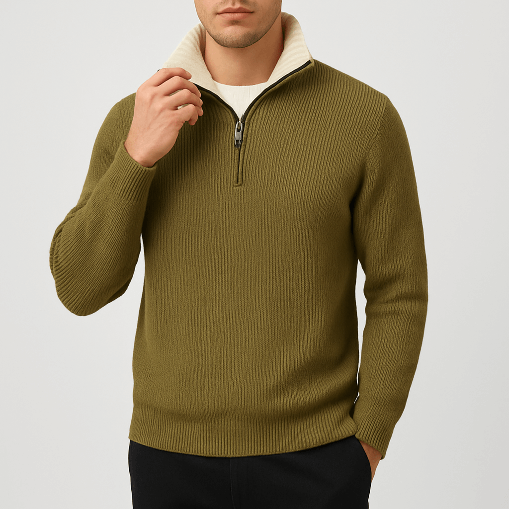 Warm Fleece Quarter Zip Sweater