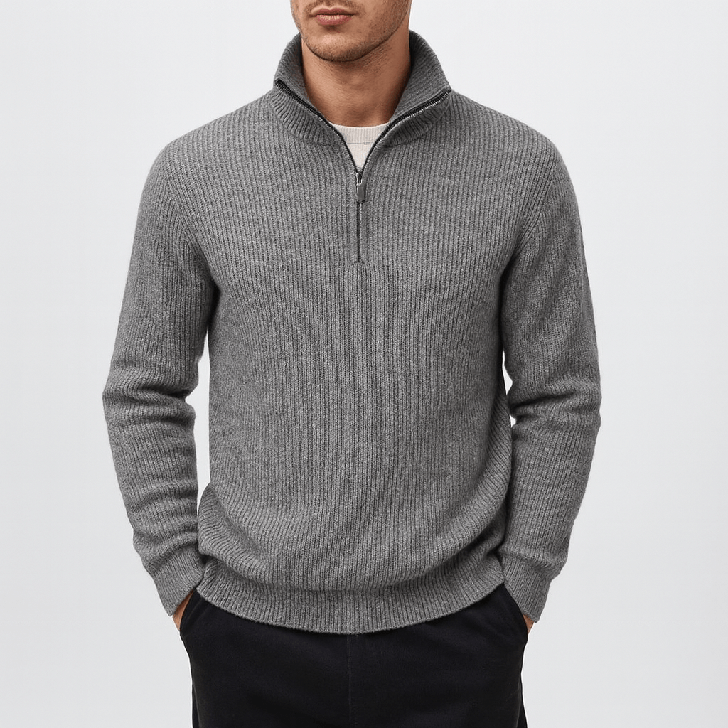 Warm Fleece Quarter Zip Sweater