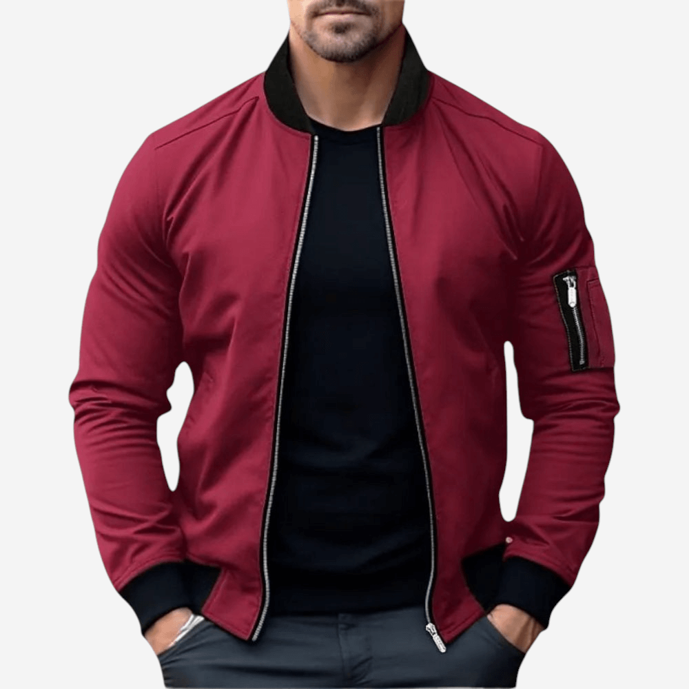 Classic Zip Up Bomber Jacket