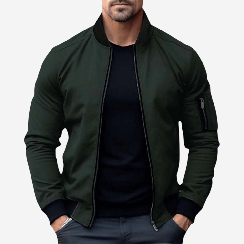 Classic Zip Up Bomber Jacket