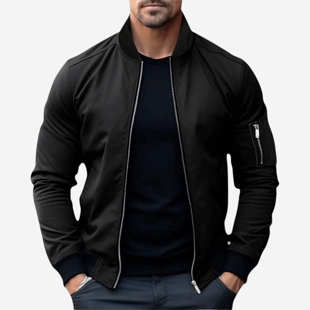 Classic Zip Up Bomber Jacket