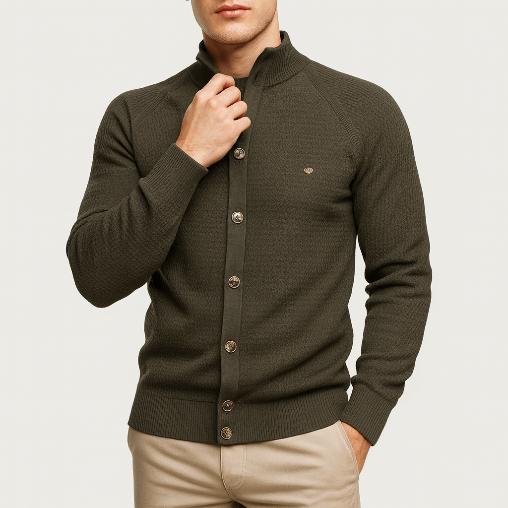 Soft Crew Neck Sweater Cardigan