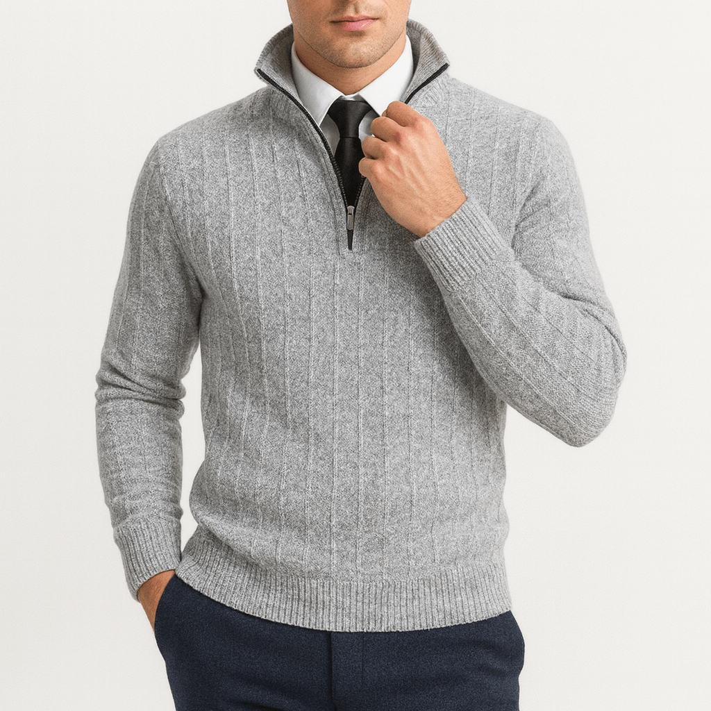 Cozy Textured Crew Neck Sweater - OutfitLondon