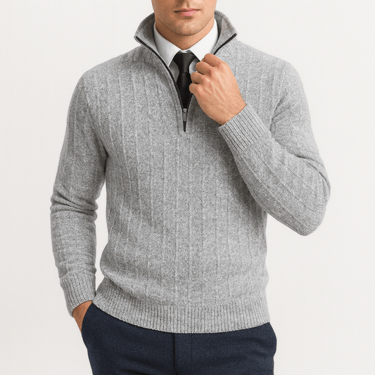 Cozy Textured Crew Neck Sweater - OutfitLondon