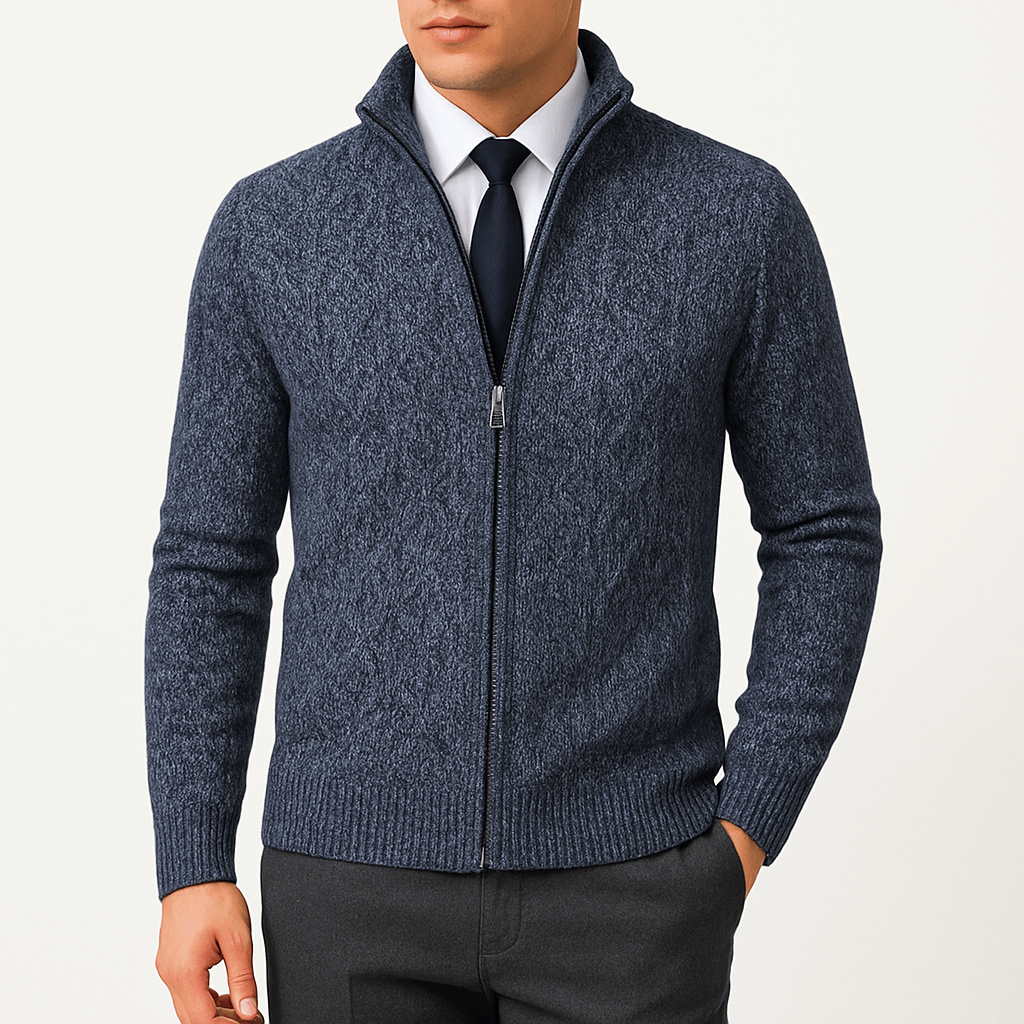 Warm Zipper Knit Sweater