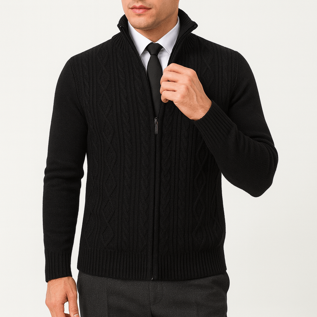 Warm Zipper Knit Sweater