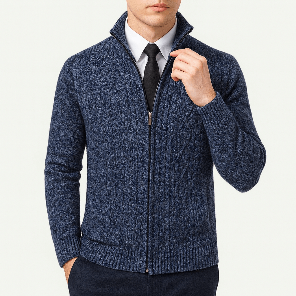 Warm Zipper Knit Sweater