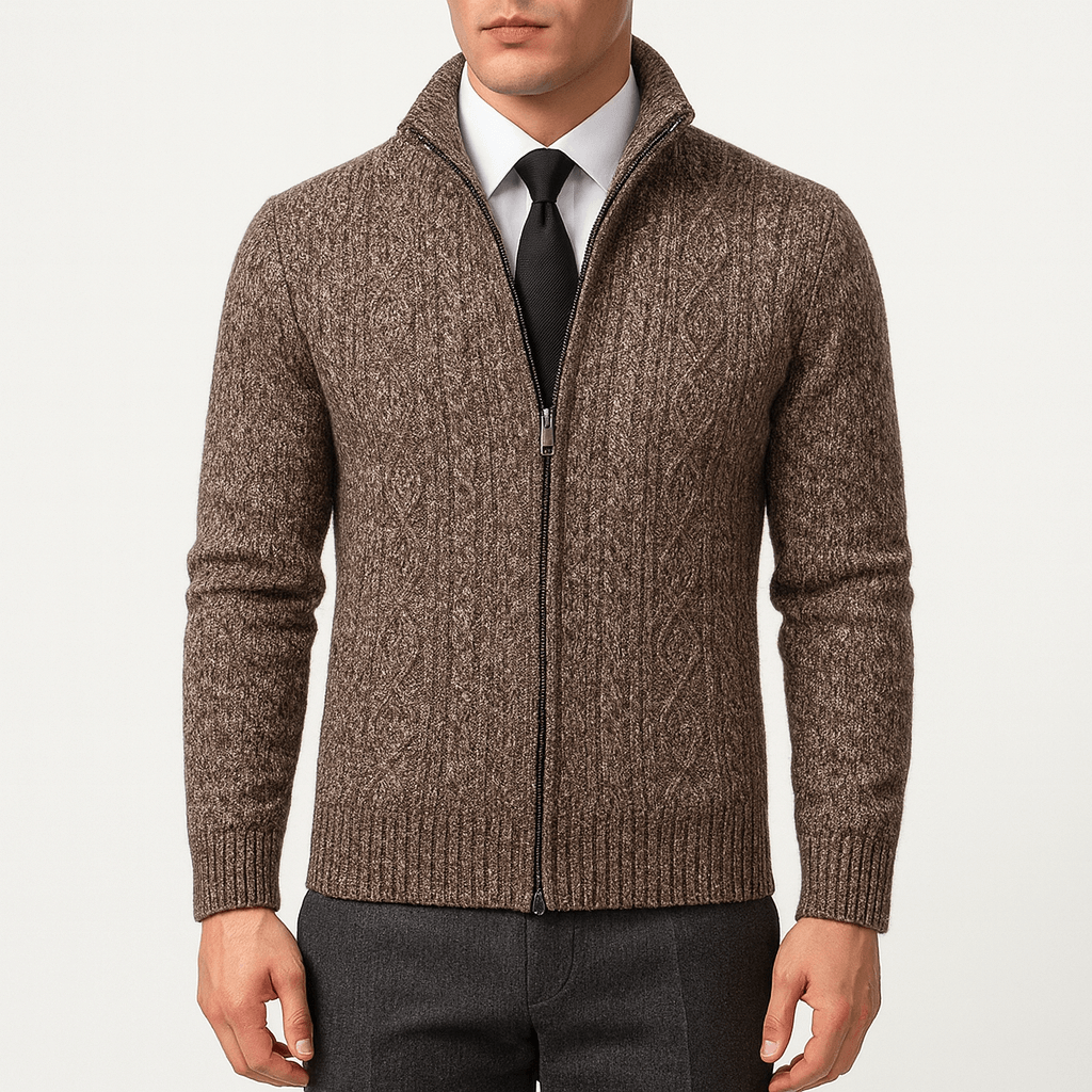 Warm Zipper Knit Sweater