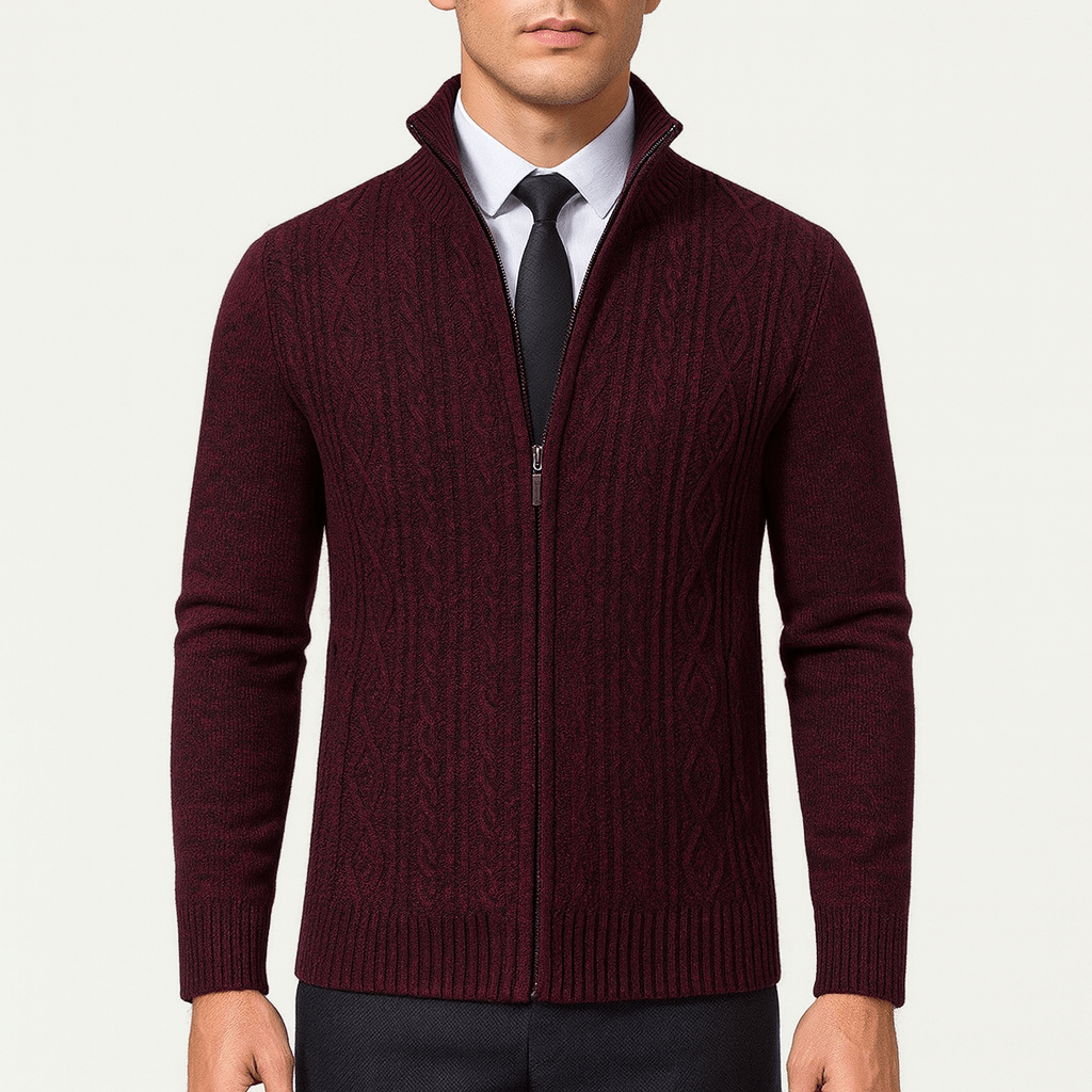 Warm Zipper Knit Sweater