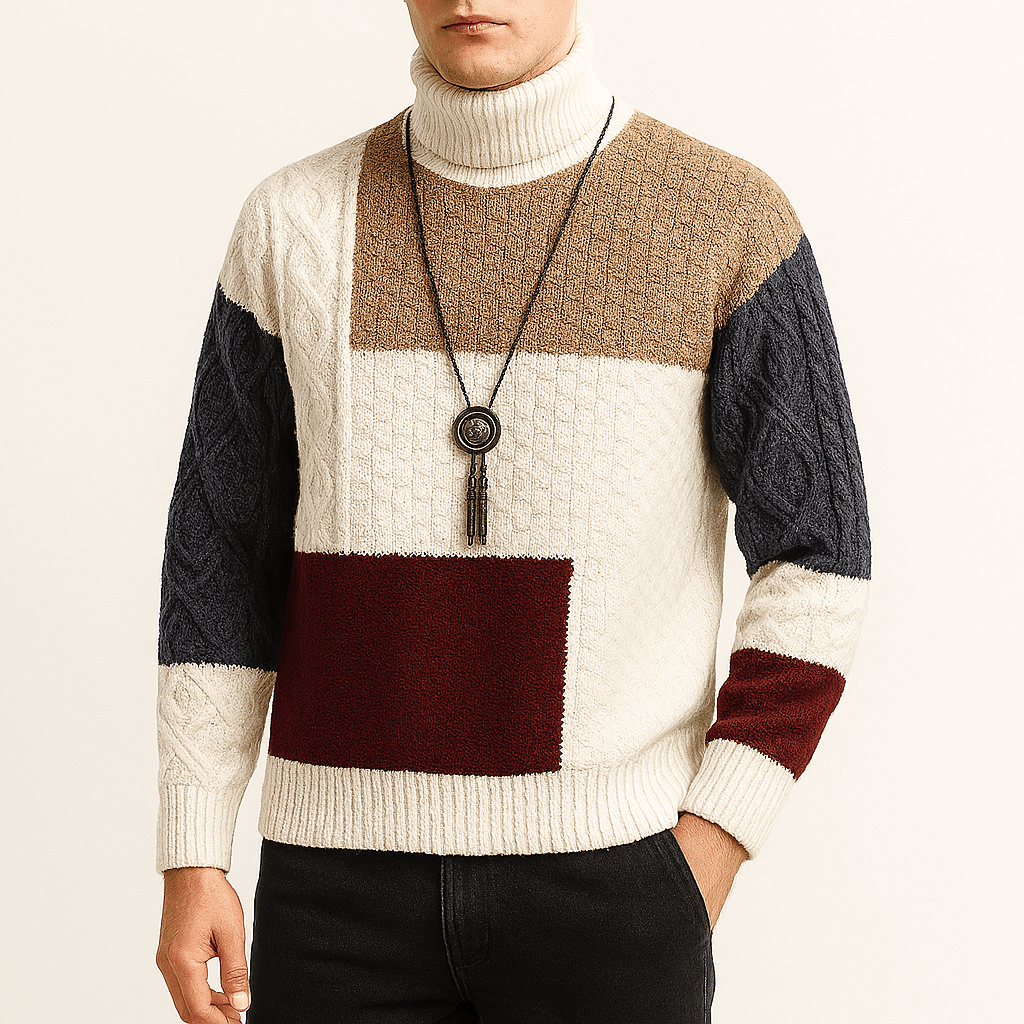 Multicolor Crew Neck Winter Sweater - OutfitLondon