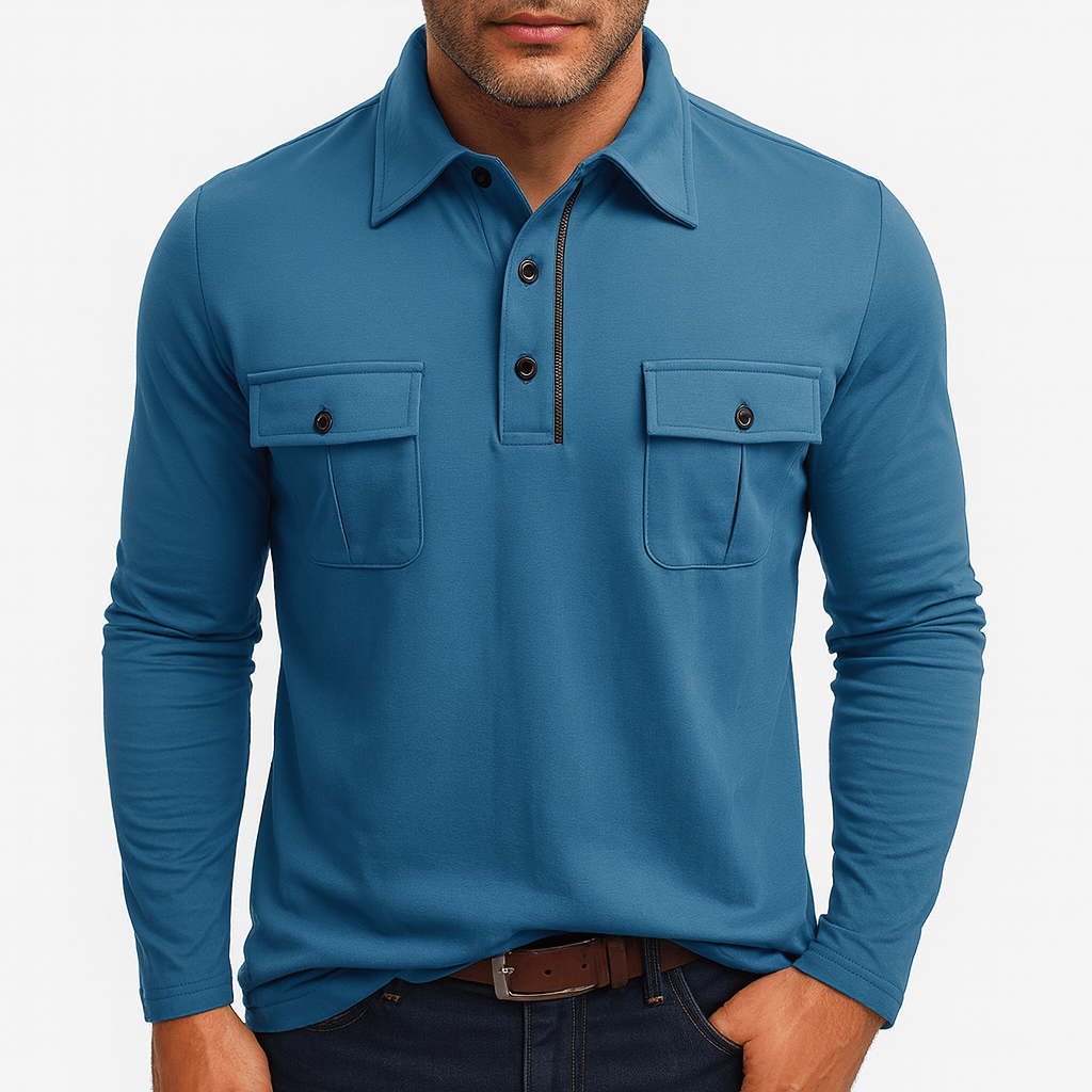Comfortable Classic Long Sleeve Polo Top