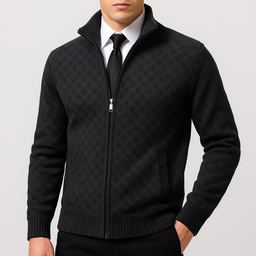 Slim Fit Zip Up Sweater - OutfitLondon