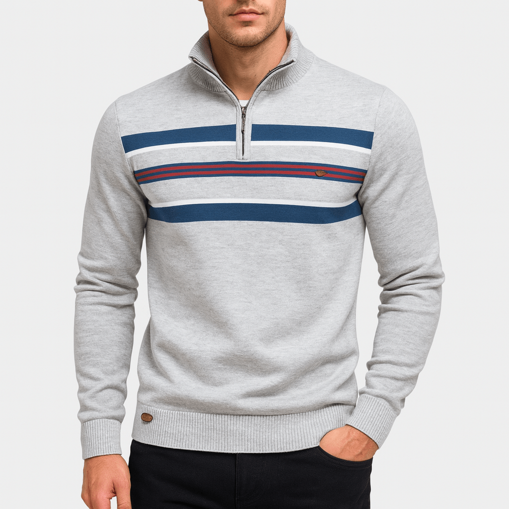 Warm Stripe Crew Neck Sweater