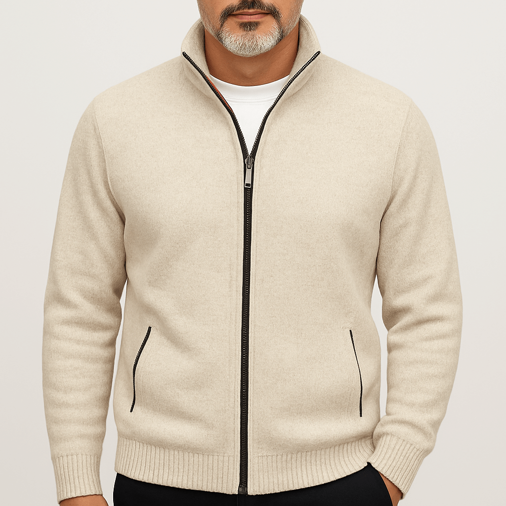 Warm Zip Up Sweater Jacket - OutfitLondon